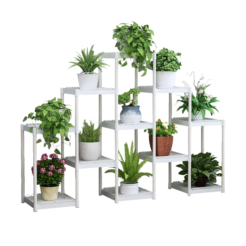 Multi-storey Flower ShelfIndoor Special Balcony StandMulti-pot Rack for FlowersPlastic Window Frame Racks New Arrivals