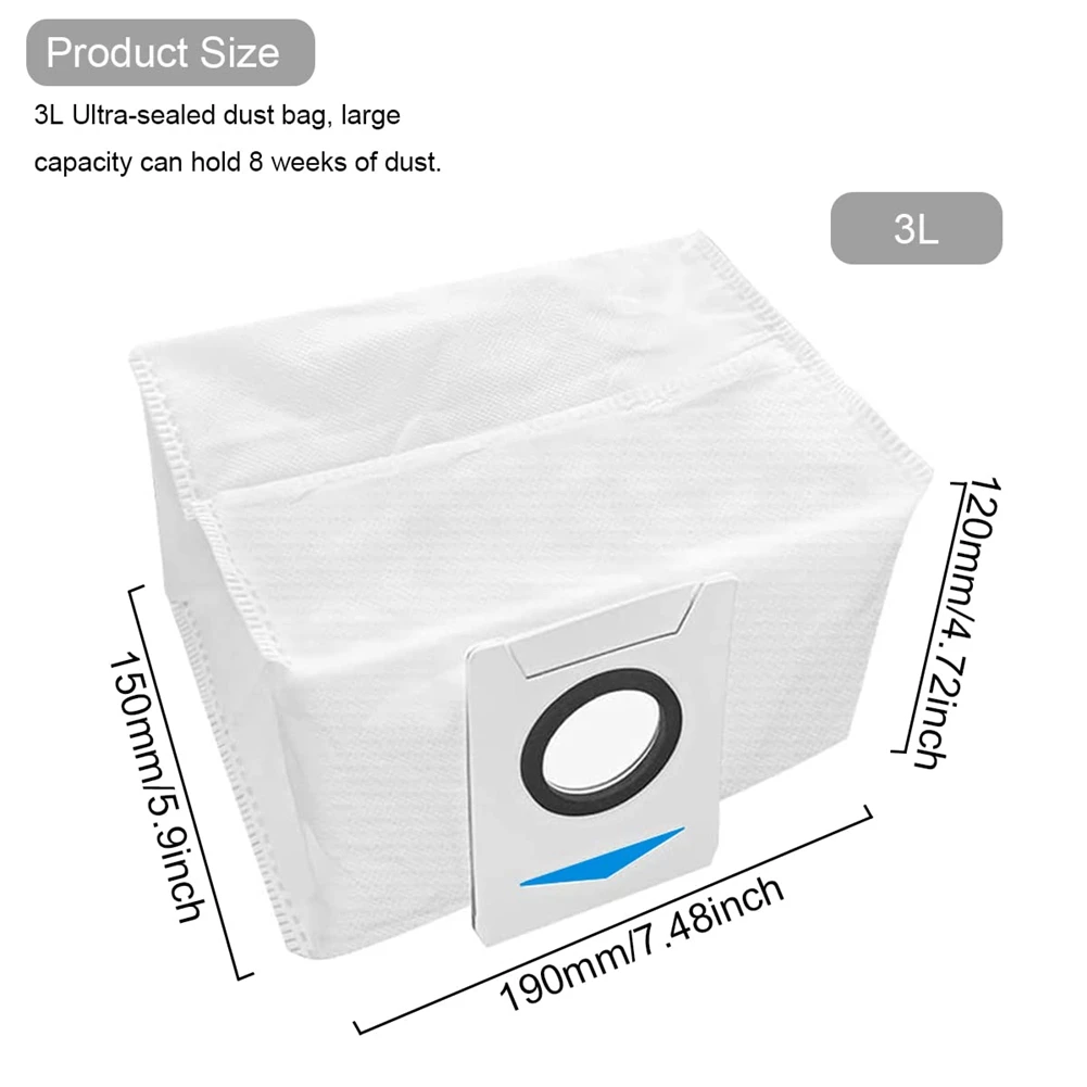 Bolsas de polvo de repuesto compatibles con Ecovacs DEEBOT X1 Omni/Turbo accesorios de Robot aspirador bolsas de vacío