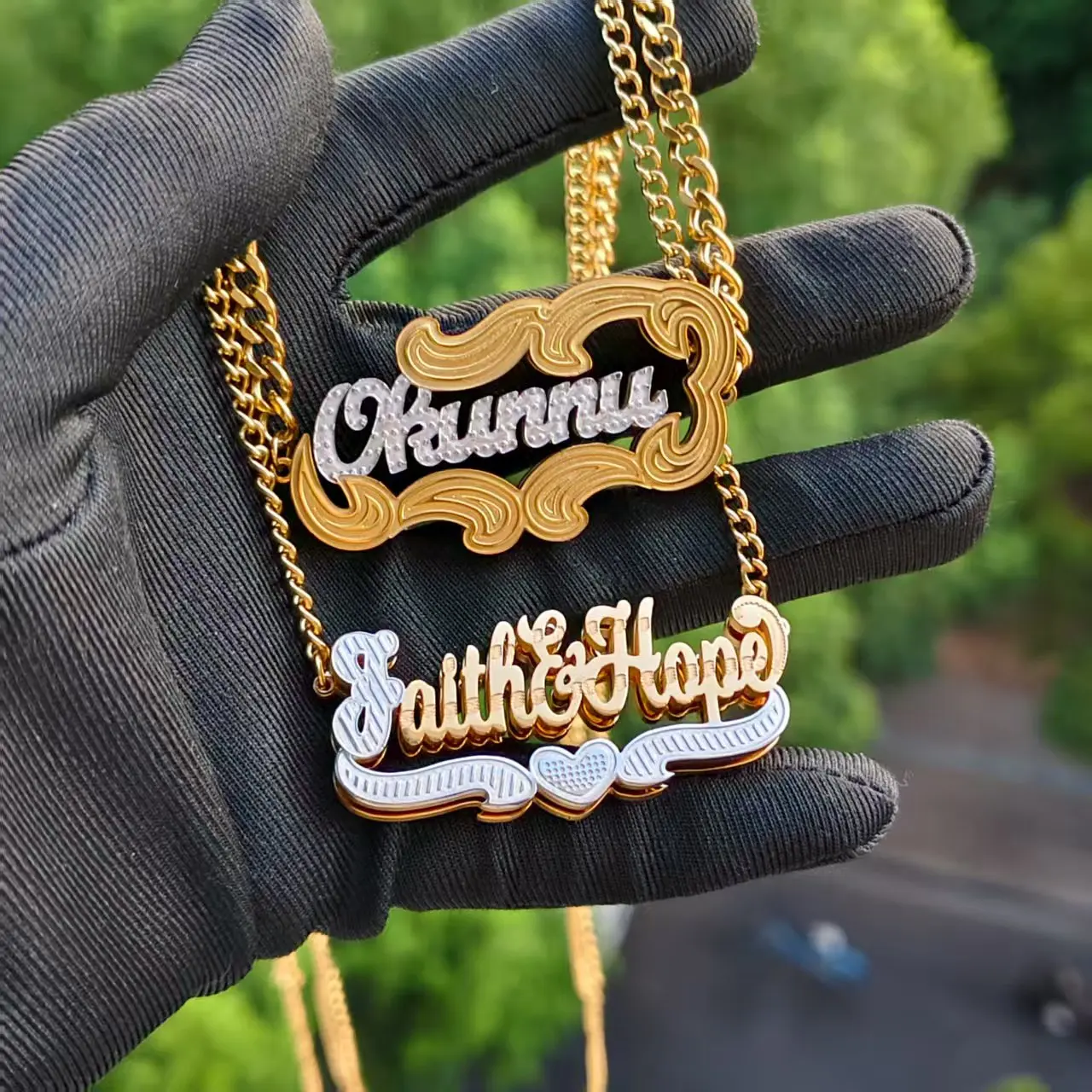 

DHQH Wholesale Customized Name/Letter 3D Necklace Personalized 3D Double Pendant Personalized Valentine's Day Gift Direct Sale