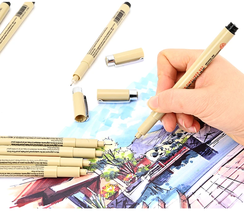 12er-Set Pigment Liner Micron Tintenmarker für Manga, Zeichnen, Skizzieren, Nadelstift, Hakenlinienstift, Skizzen-Schreibwarenset, Kunstbedarf – Detail 11