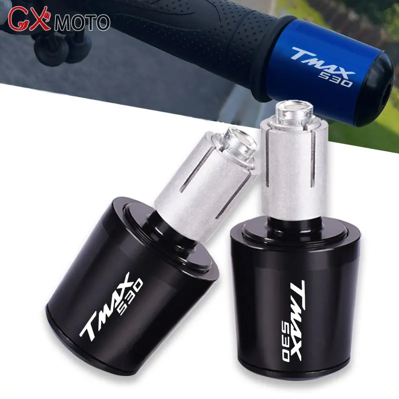 

For YAHAMA TMAX TMAX530 530 Universal With Logo Motorcycle CNC Handle Bar Handlebar Grips Cap End handle Plugs cap Accessories