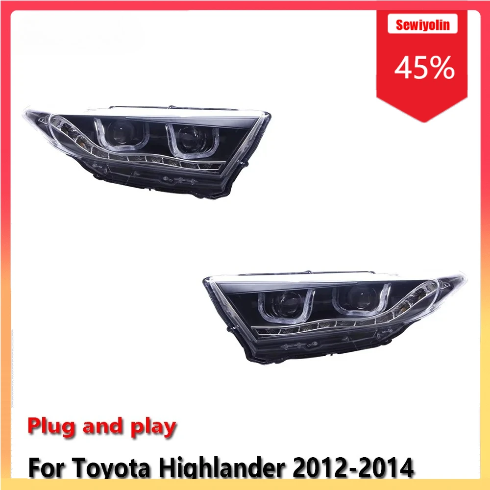 

Car Headlight LED Automobile Parts For Toyota Highlander 2012-2014 Fog DRL Brake Turn Signal Lamp Plug and Play