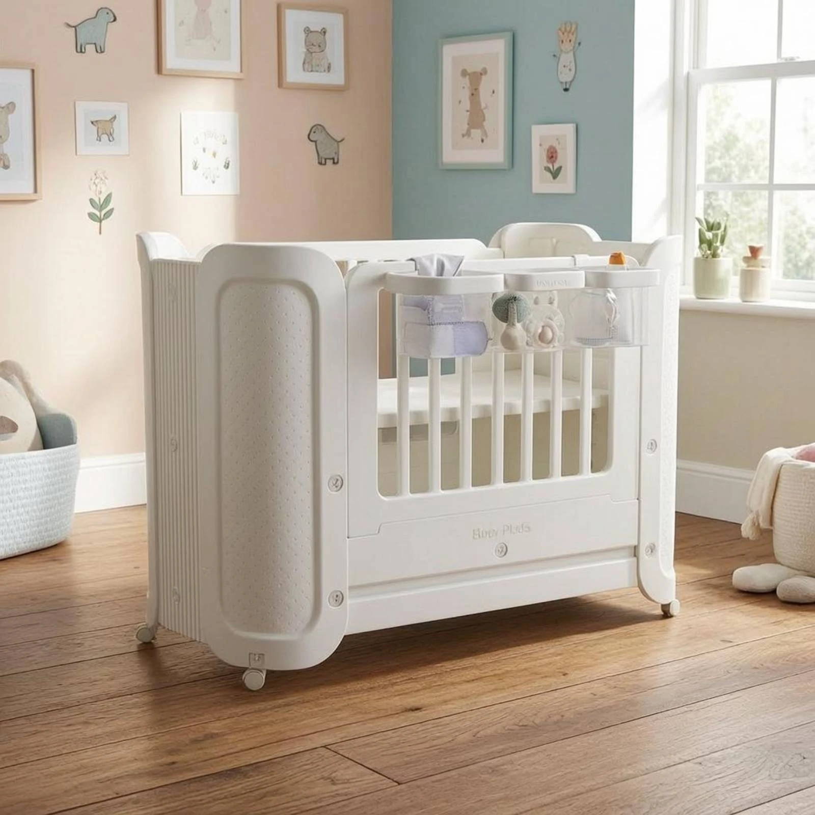 Spliced Baby Bed Bug Net Net Attach-to-Bed Crib Portable Crib Space-Saving Design Nursery Item Easy Night Feeding for Bedside - view 6
