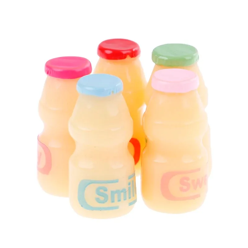 5 قطعة دمية مصغرة الغذاء مشروبات الحليب زجاجة زبادي التظاهر الغذاء ألعاب أطفال لملحقات بيت الدمى #6