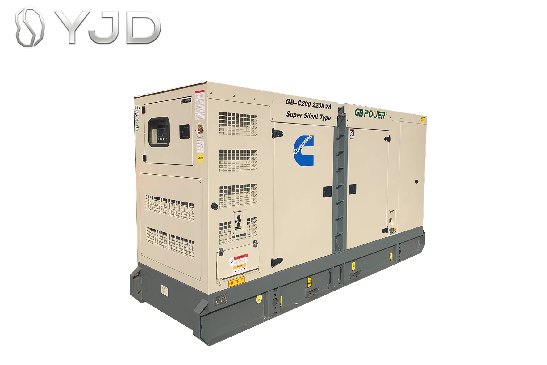 250KVA 200KW Silent Diesel Generator Set GB POWER 380V 12V DC Electric Start Water Cooled Model GB-C250/S