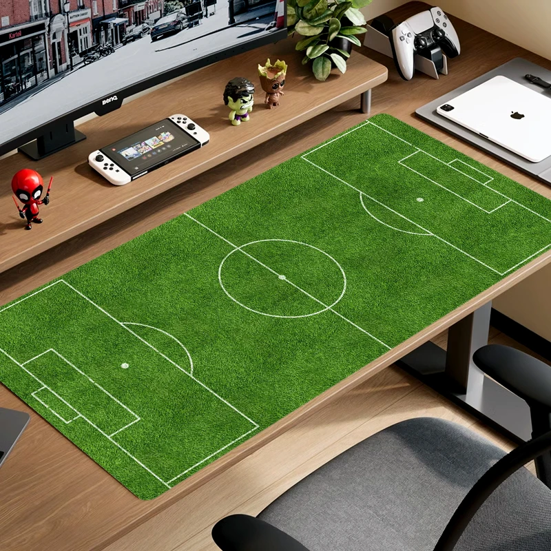 

Large Football Field Design Mouse Pad with Green Lawn, Football Theme Laptop Desk Mat for Office and Home Office Use