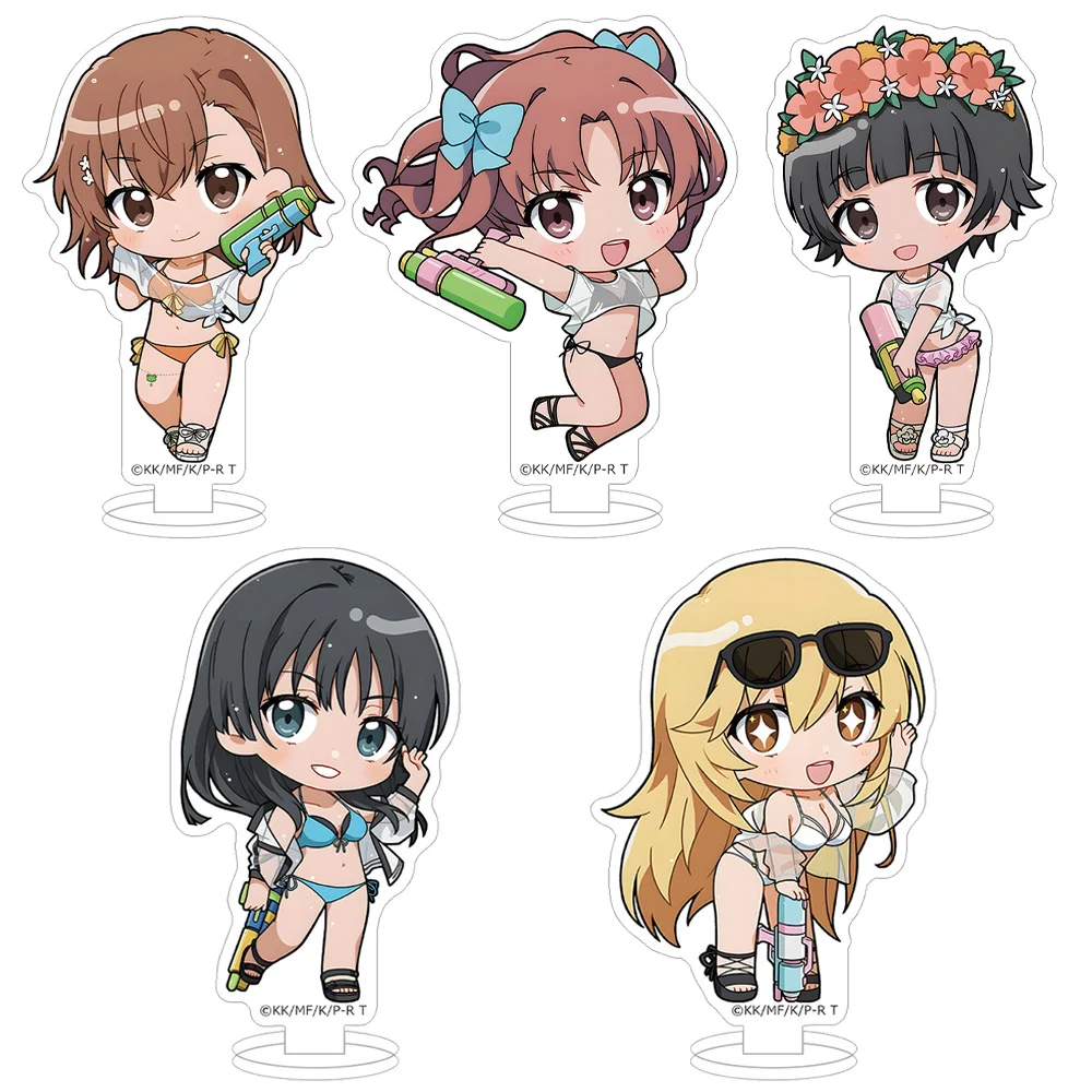 A Certain Scientific Railgun T Playing in The Water SHOKUHOU MISAKI MISAKA MIKOTO SHIRAI KUROKO mini Chibi Acrylic stand gift