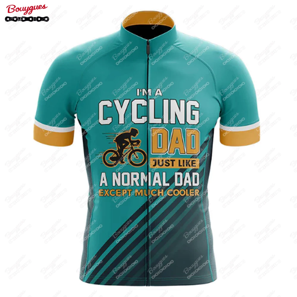 DAD Series Cycling Jersey for Men Short Sleeve Reflective MTB Maillot Downhill Pro Team Mountain Bicycle Clothing Summer New