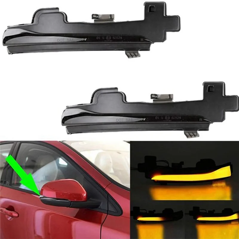 ABGE-LED ダイナミックターンシグナルライト信号灯ミラーライトカーアクセサリーボルボボルボ V40 CC II S60 2011-2018