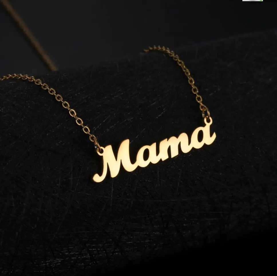 1PC Mother's Day Mama Letter Pendant Necklace For Women Mom Nameplate Clavicle Chain Choker Personality Jewelry F1073