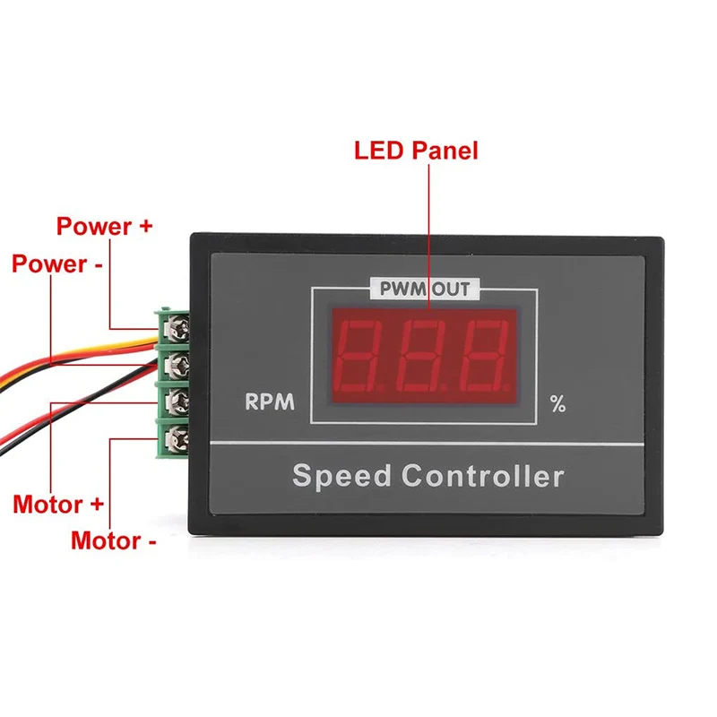 DC 6-60V 12V 24V 36V 48V 30A PWM DC Motor Speed Controller Regulator Motor Speed Controller with Start Stop Switch