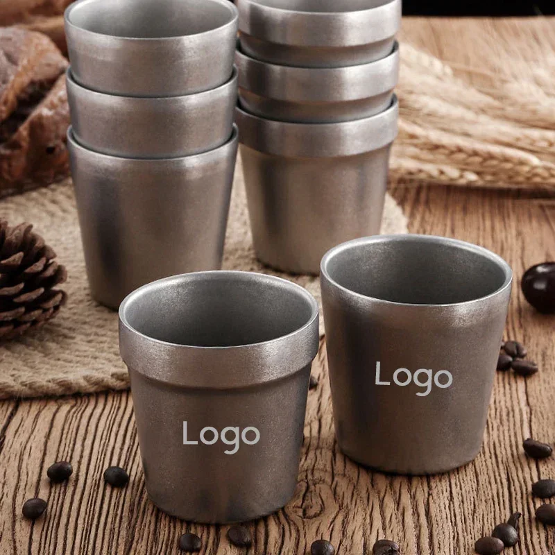 

Retro Industrial Style Stainless Steel Coffee Cup Retro Creative Beer Mug Camping Picnic Mugs 180ml Free Custom Logo