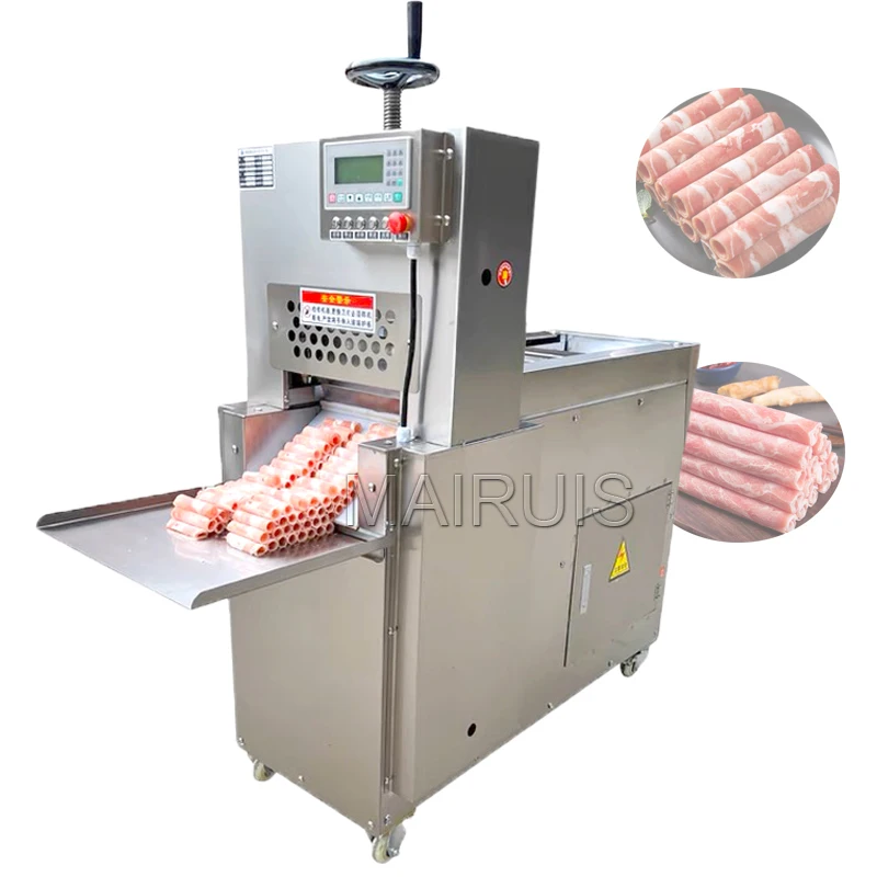 

Cnc Commercial 1 Roll Stainless Steel Full Automatic Beef Mutton Bacon Slicer/Frozen Lamb Meat Rolll Cutting Slicing Machine