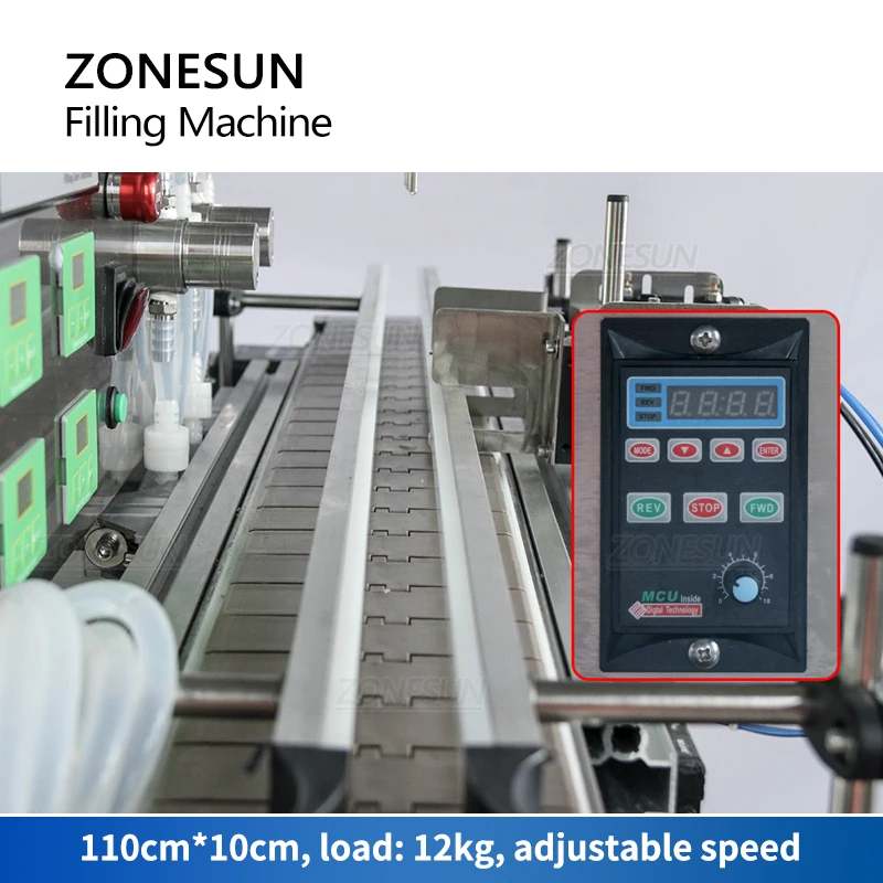 ZONESUN Benchtop Tự Động 4 Injectable Đầu Tạo Bọt Xà Phòng Lỏng Tinh Dầu Uống Nước Ép Chai Máy Làm Đầy
