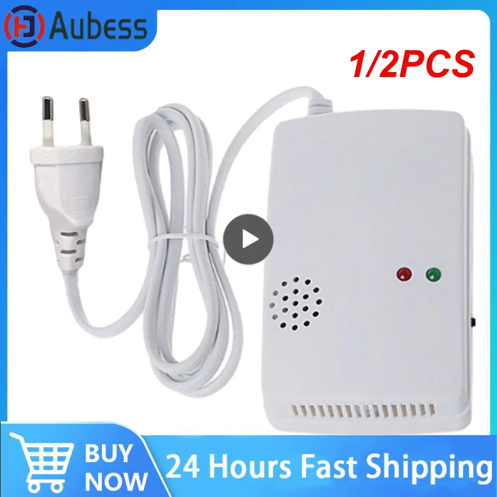 1/2 Stuks Plug Gas Lek Detector Sensor Brandbaar Propaan Butaan Methaan Aardgas Veiligheidswaarschuwing Alarmsysteem Voor Thuis