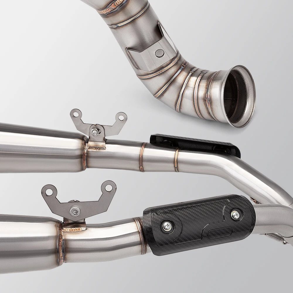 Racing Motorcycle Exhaust System Mid Tail Slip On Muffler Kit Fit For DUKE 790 2018-2025 Set