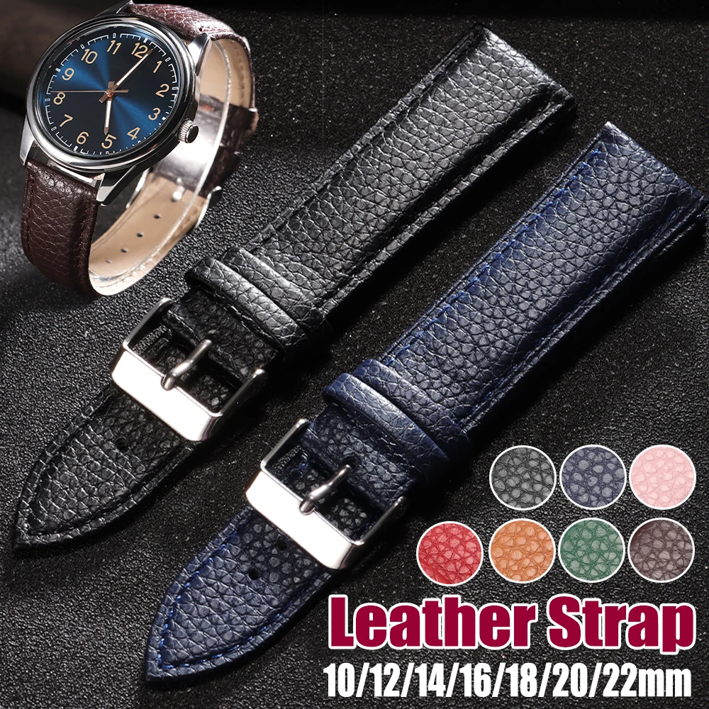 Leather Watch Band for Seiko Strap 10mm 12mm 18mm 20mm 22mm 14mm 16mm Men Women Replace Bracelet Accessory for Tissot Wrist Belt
