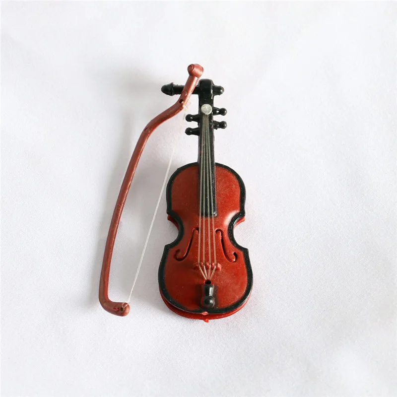 Dollhouse Miniature World Violin Instrument Ornament Scene Model Shooting Props DIY 1/6 1/12 Fingertip Toys