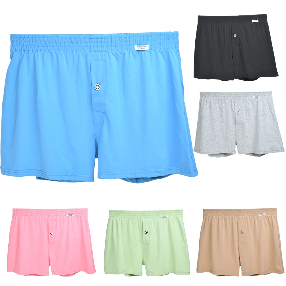 Männer Baumwolle Unterwäsche Boxershorts Casual Elastischer Bund Taste Mann Boxer Unterhose Große Größe Bequeme Shorts Für Zuhause