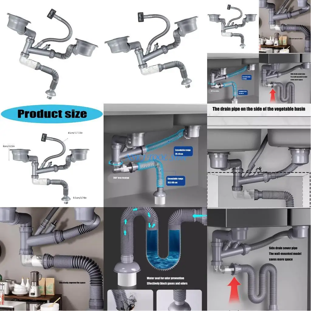

L8RC Not Clog Corrosion Proof Sink Drainage Solution Universal Installation