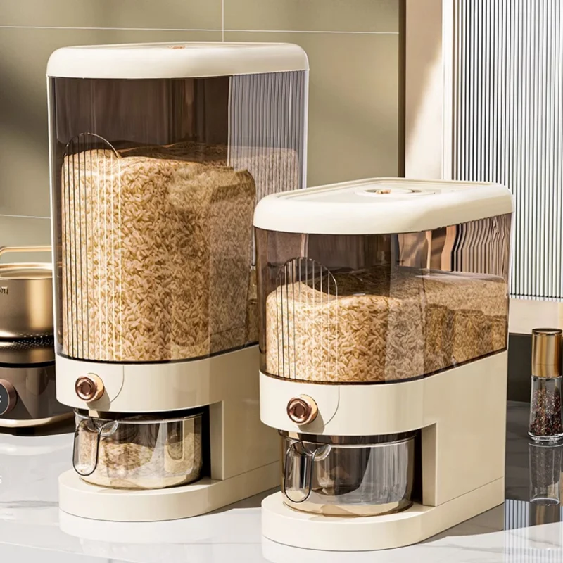 

Automatic Rice Storage Organizer 5KG Plastic Cereal Dispenser Large Capacity Dry Fresh Pet Food Container Kitchen Storage