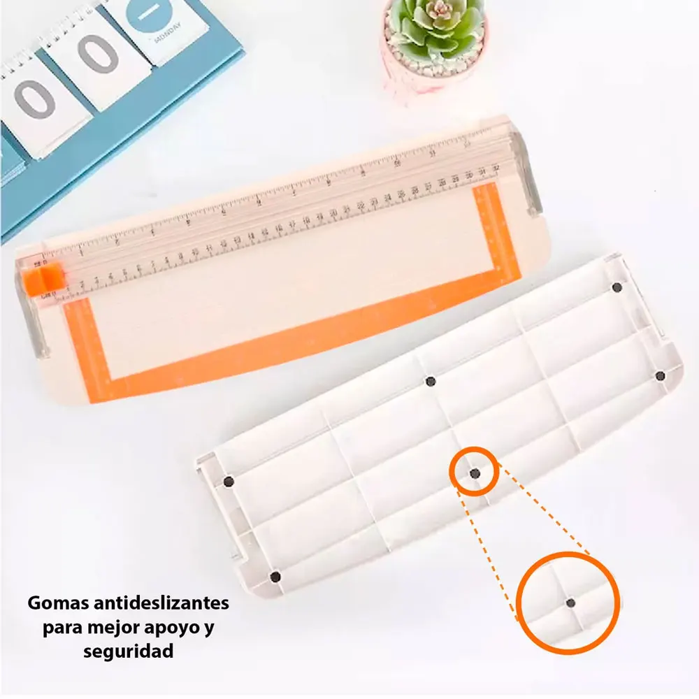 Cortador de papel portátil pequeño A4 con diseño de regla de 12,6 pulgadas para un corte preciso, apto para papel, cartón y fotos.
