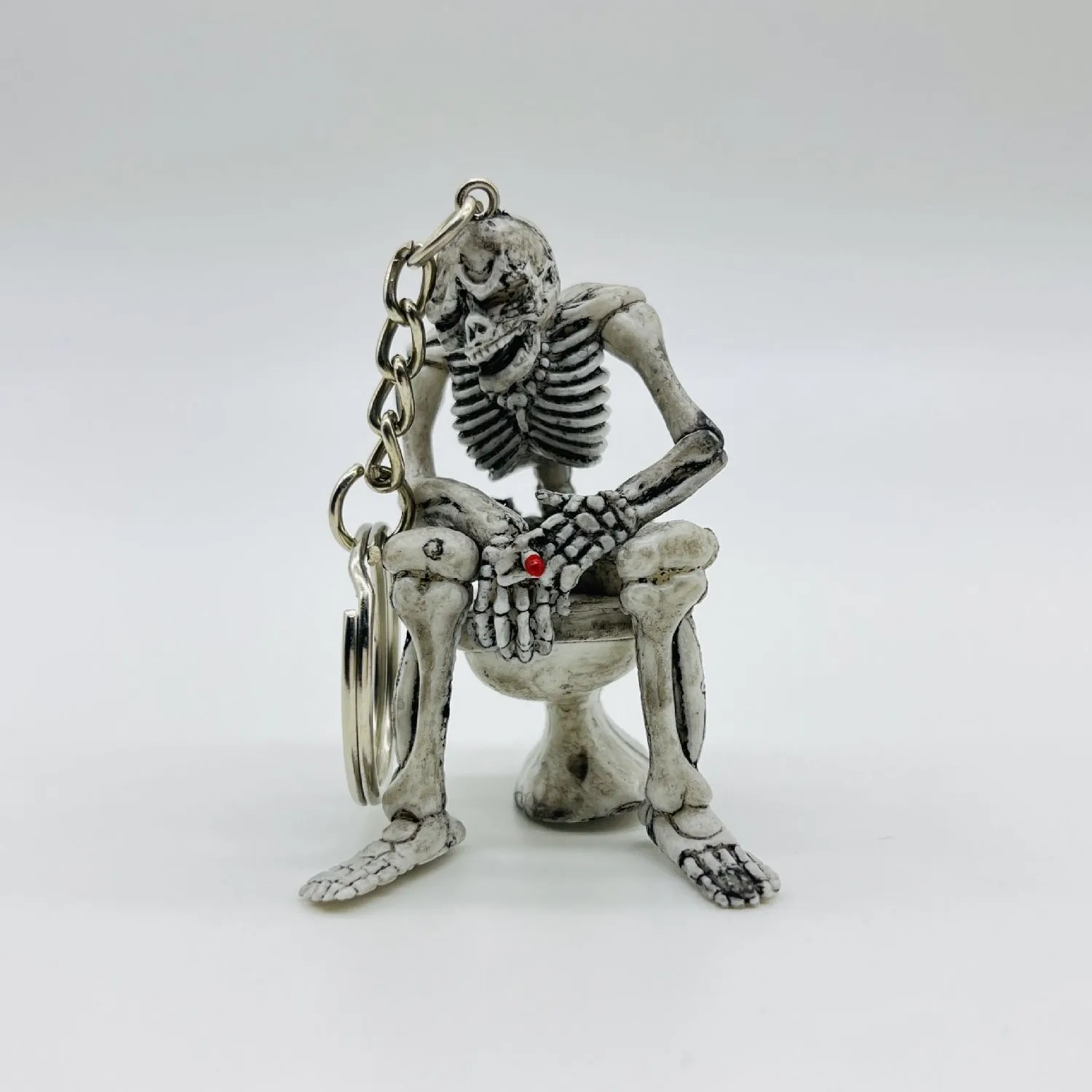

Trendy Creative Skull Toilet Keychain Car Keyring Purse Backpack Hanging Pendant Key Chain Creative Gift Accessories For Men