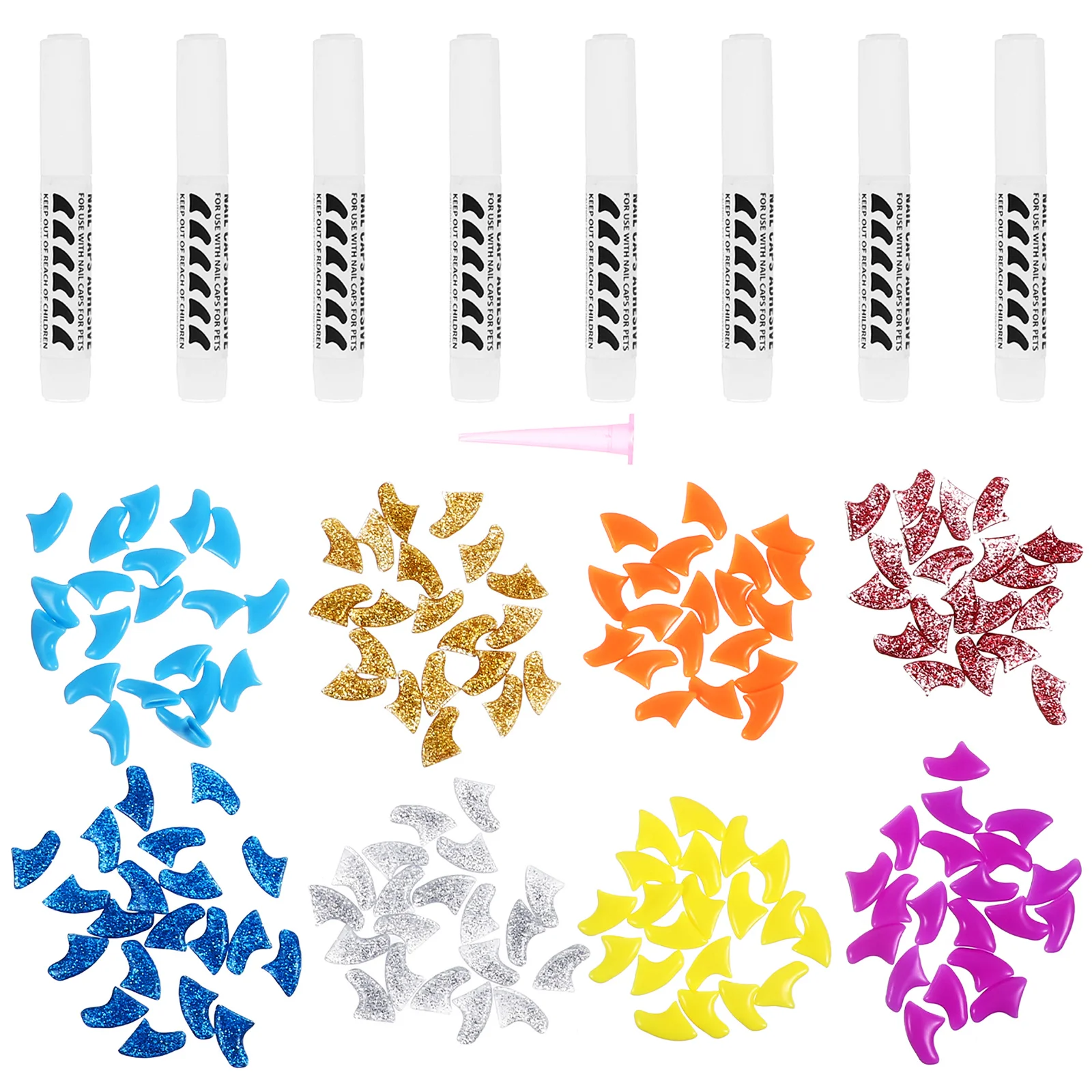 

160Pcs Cat Paw Nail Caps Colorful Silicone Claw Covers Prevent Scratching Protect Cats Home Pet Supplies Cat Nail Cap