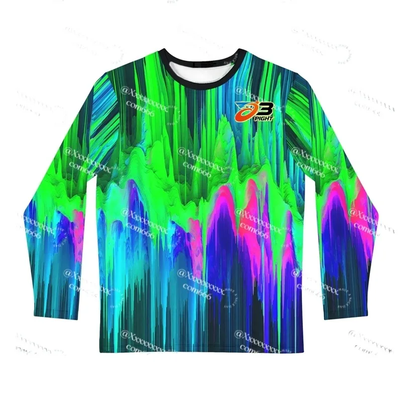 

New Adult Men's Original Oil Painting Series Fashion Long Sleeve Fitness Cycling Round Neck T-shirt Training Sports Fitness