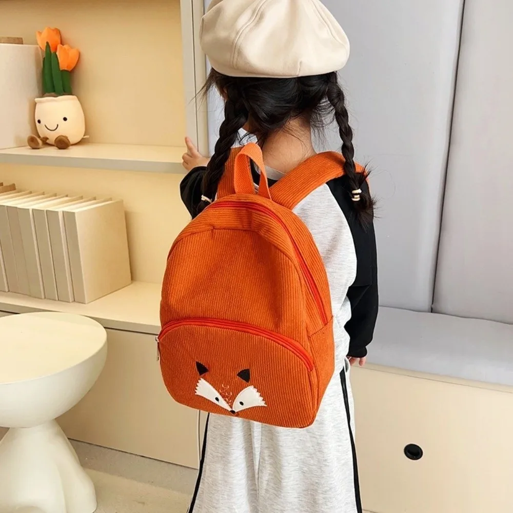 Cute Cartoon Bear Backpack Corduroy Dog Children Backpack Solid Color JK Animal Shoulder Bag Lady