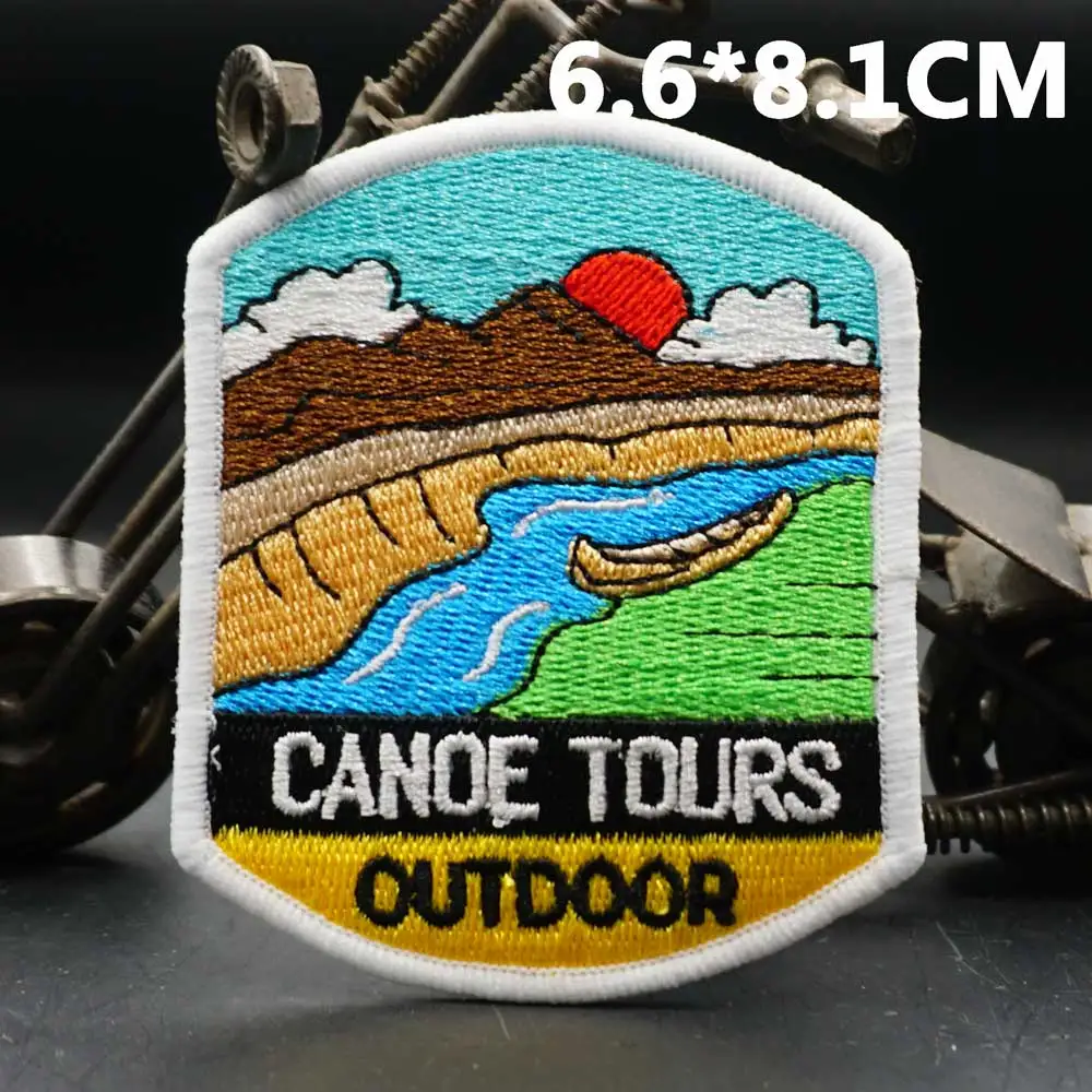 AA86-2 CANOE TOURS outdoor EMBROIDERY PATCH