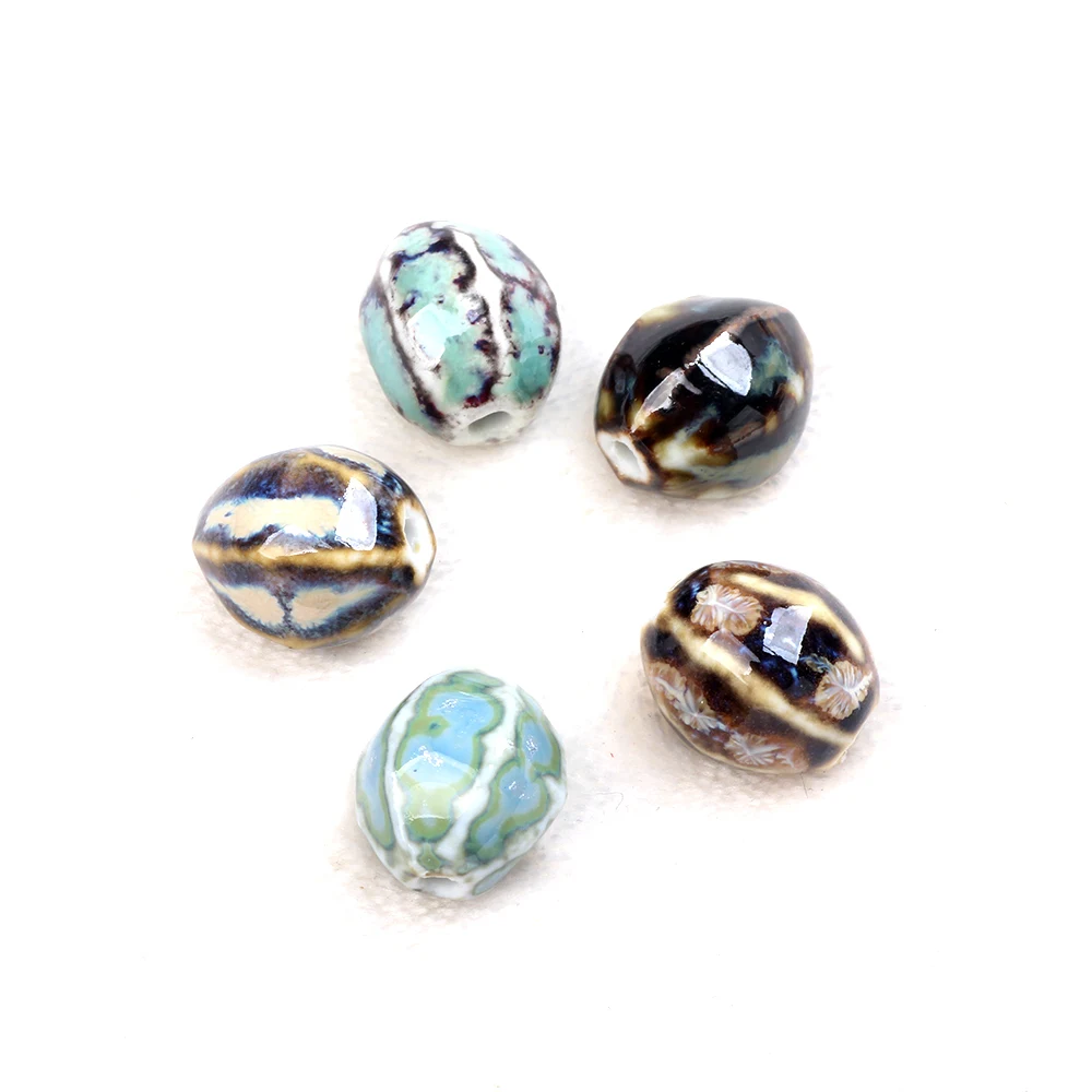 4Pcs/Bag 16MM Ceramic Beads Melon Shaped Beads DIY Handmade Bead Material Bracelet Necklace Jewelry Loose Bead Accessories