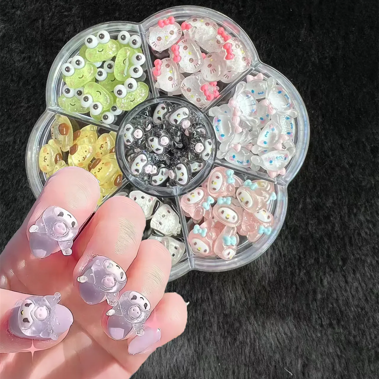 

Adorable Hello Kitty Nail Charms with Sparkling Rhinestones - 3D Resin FlatBack Designs for nail, Phone Case & Hair Clips DIY