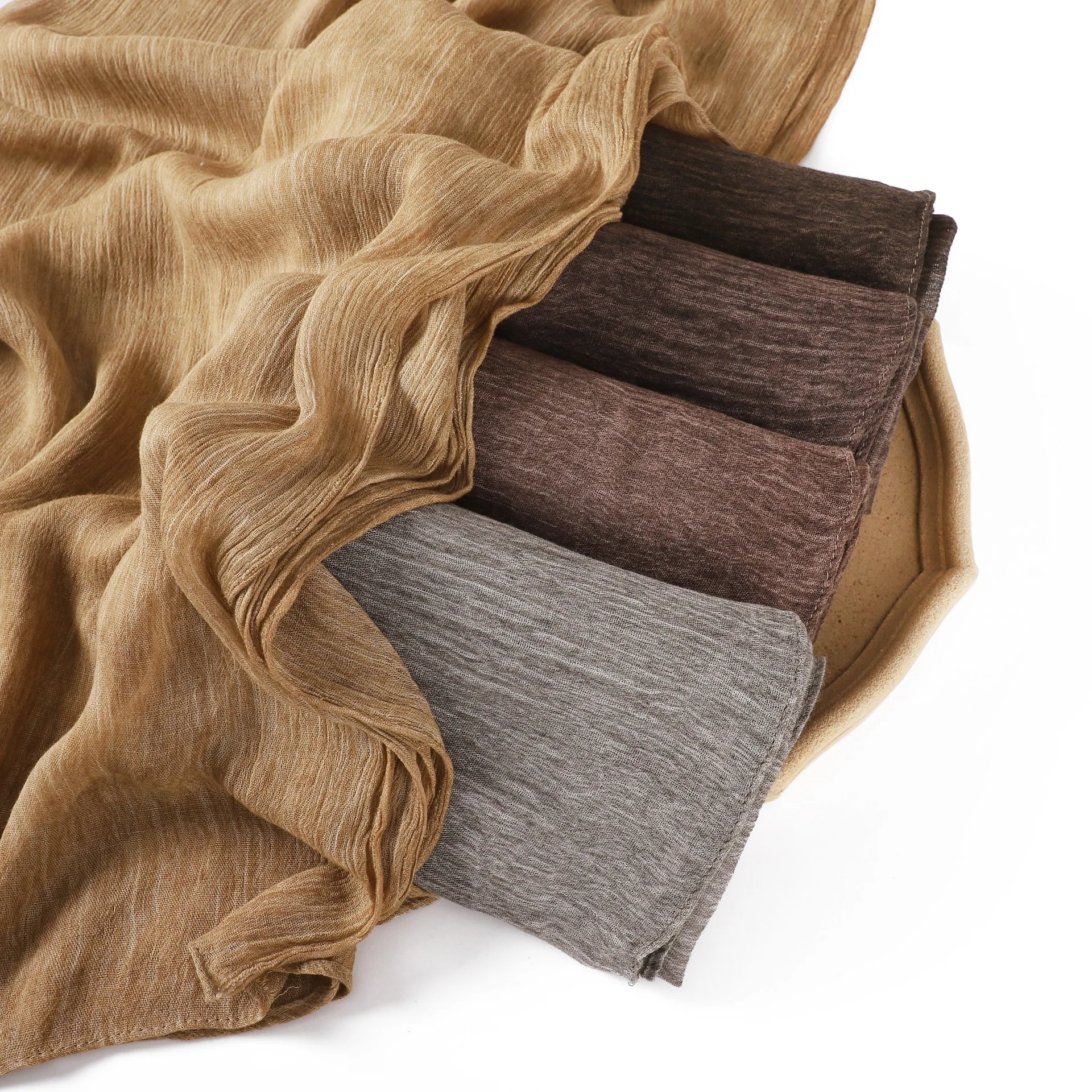 Nieuwe Viscose Winkle Lange Sjaal Moslim Hijab Vrouwen Cinkle Hoofddoek Islamitische Sjaals Wrap Tulband Bandana Hoofdband Bufanda Foulard