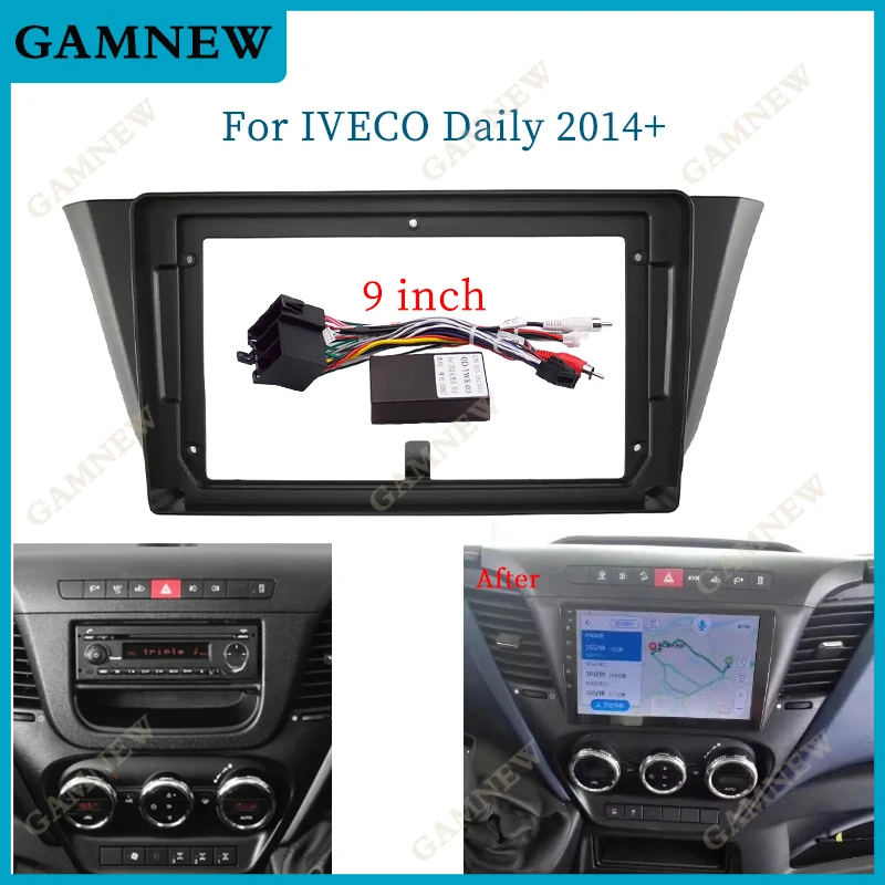 9 Inch Car Frame Fascia Adapter Android Radio Audio Dash Fitting Panel Kit For Iveco Daily Klen Rv 2014-2021