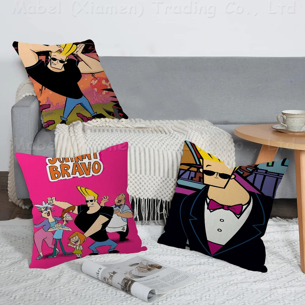 J-Johnny Bravo Cartoon Cushion Cover Pillow Cover Decor Pillowcase Printed Cushion Case For Couch