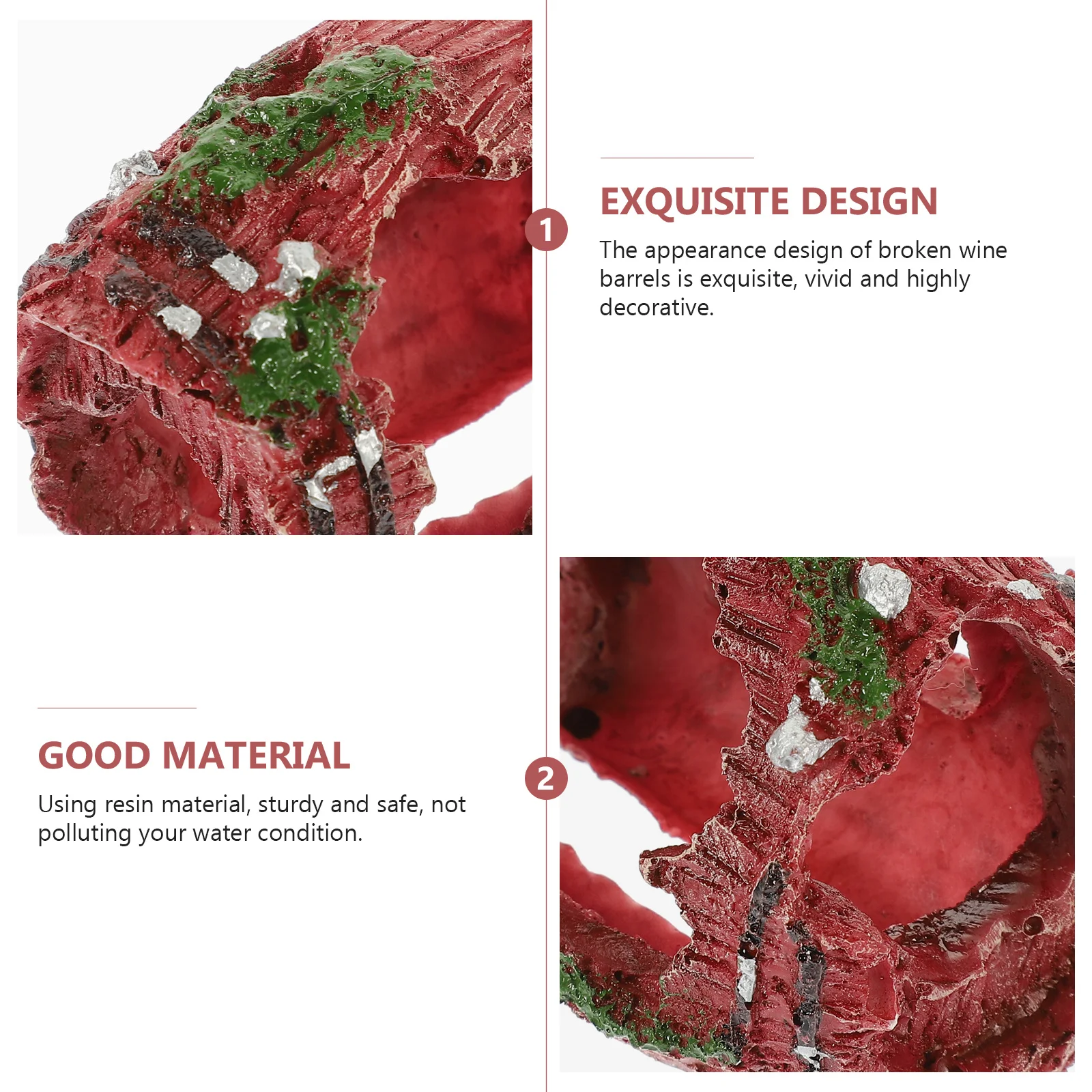 

Fish Tank Supply Sturdy Decorative Aquarium Caves Fine Craftsmanship Lifelike Details Safe Non-Polluting Resin