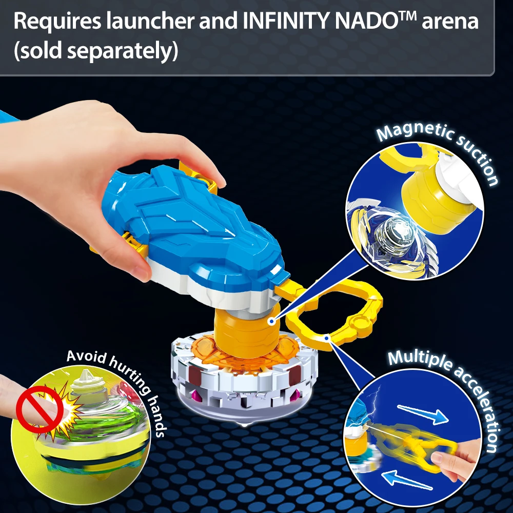 Infinity Nado 5 3-in-1 Stacking Nado Pack Fire Hammer toupie Gyroscope Spinning Tops БейБлэйд Anime Kids Toys Birthday Gift