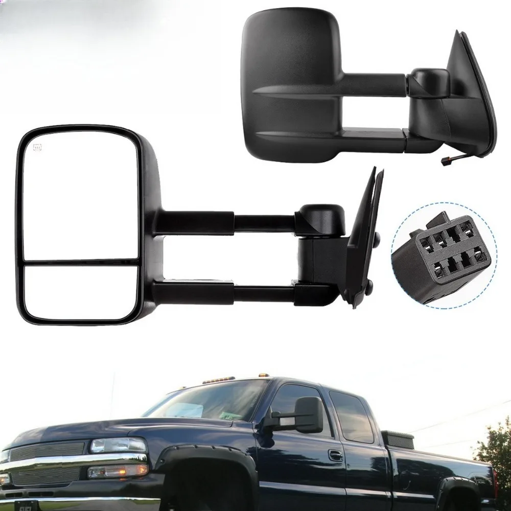 

Pair Power Heated Tow Mirrors for 99-02 Chevy Silverado Sierra 1500 2500 3500