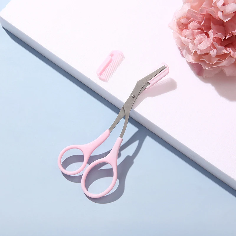 Eyebrow Trimmer Scissor Set  Stainless Steel Brow Hair Scissors Clips Comb Brow Trimmer Scraper Accessories  Razor Make-up Tools