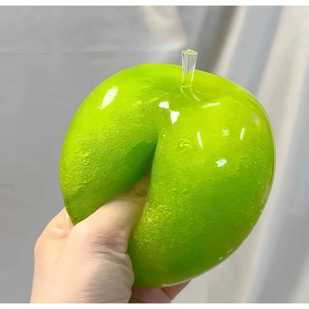 Slushy Green Apple Blueberry Stress Ball Snow Rustling Sound Moldable Non-Bouncy Grip Trainer Anxiety Relief Fidget Toy Gift