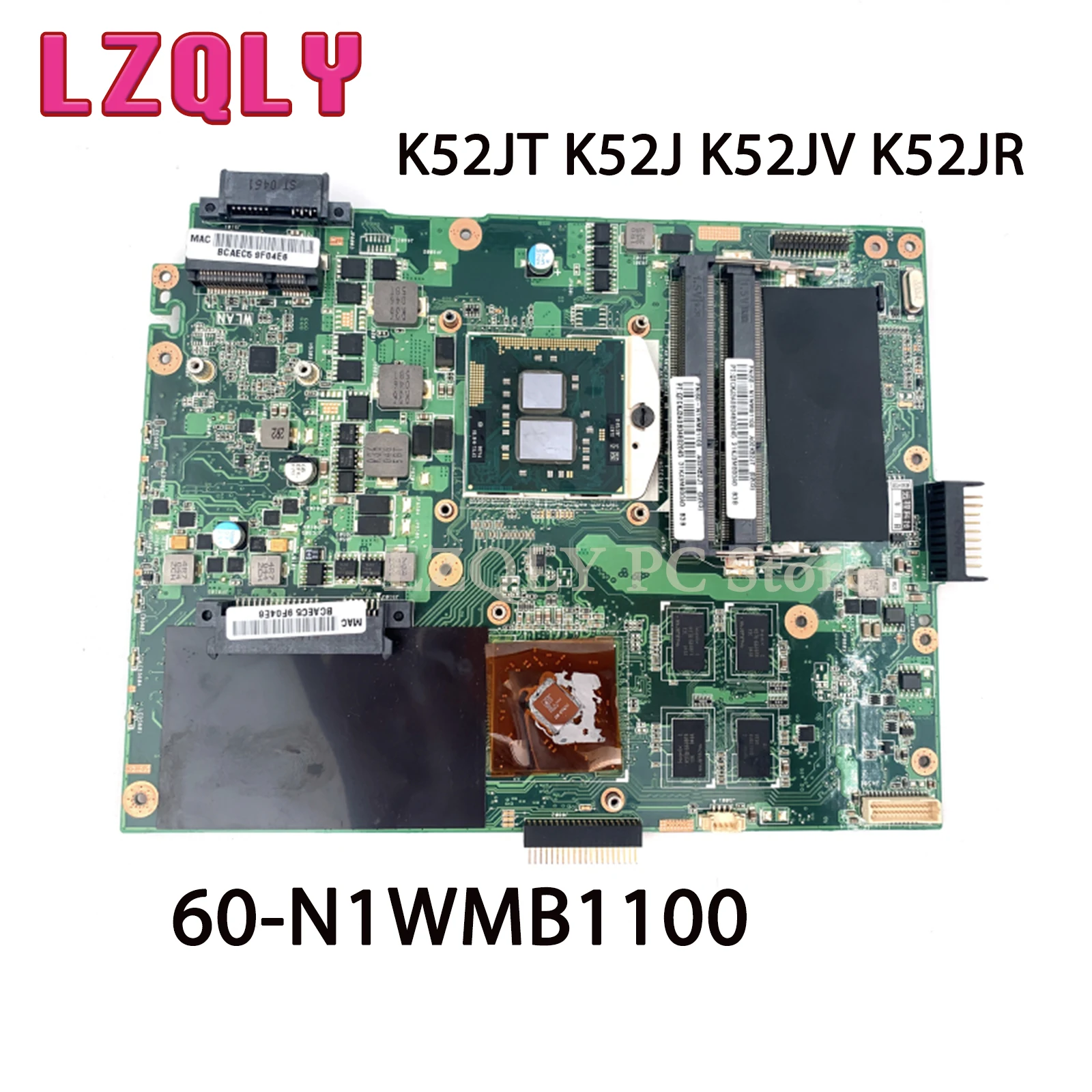 LZQLY For ASUS K52JT K52J K52JV K52JR 60-N1WMB1100 Laptop Motherboard Graphics Card Main Board Full Test