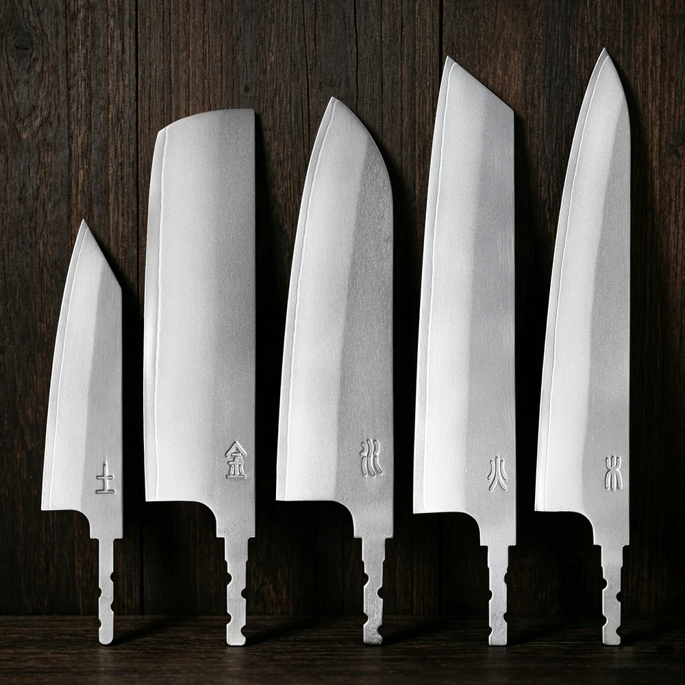 TURWHO Japanese Hand Forged Chef Knives DIY Blank Blade 3-layer Composite Steel Kitchen Knife Making Handmade Knife NO Handle