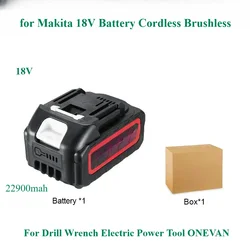 For Drill Wrench Electric Power Tool ONEVAN 22900MAH Rechargeable Battery for Makita 18V Battery Cordless Brushless