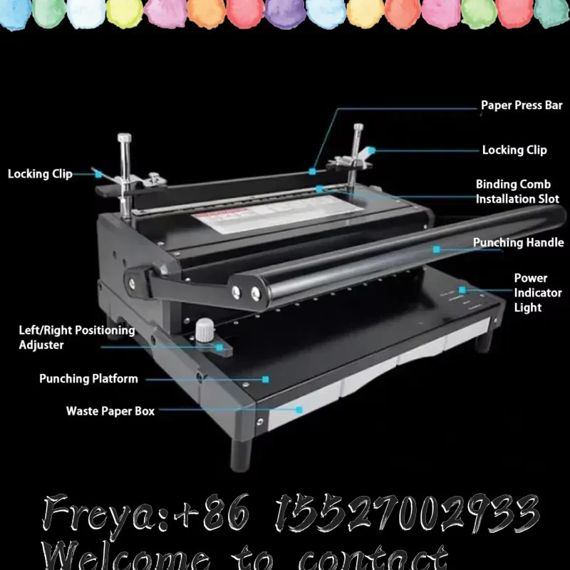 Punching and Binding Machine Nail Binding Machine 12 Hole Nail Binding Machine A4 Document/contract Quick Bindin Machin 220V