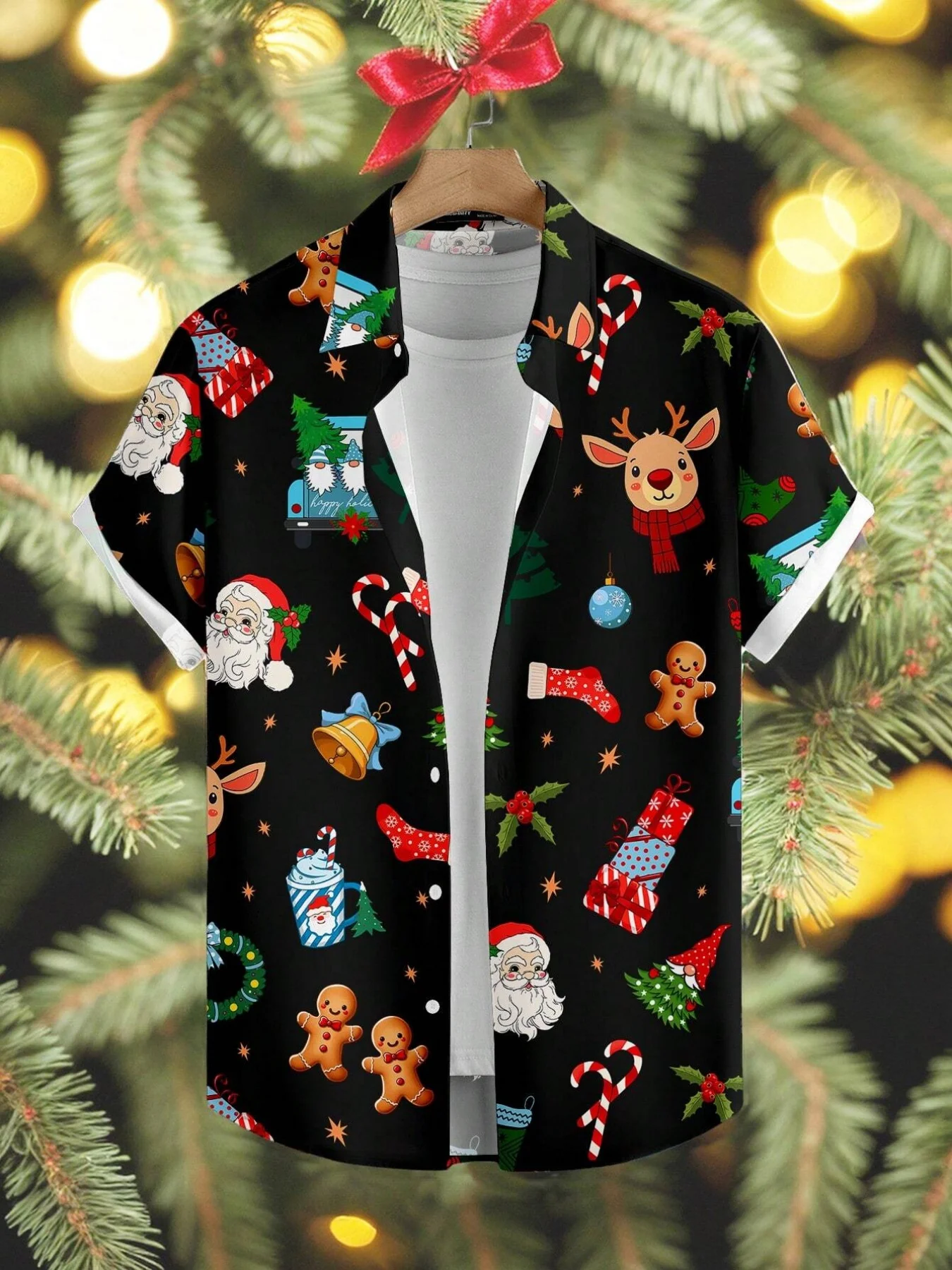 عيد الميلاد طباعة قميص هاواي صيفي فتاة الأطفال ملابس الصيف ملابس الصبي ترتيب الأسرة طوق قميص قصير الأكمام الاطفال الملابس قمم