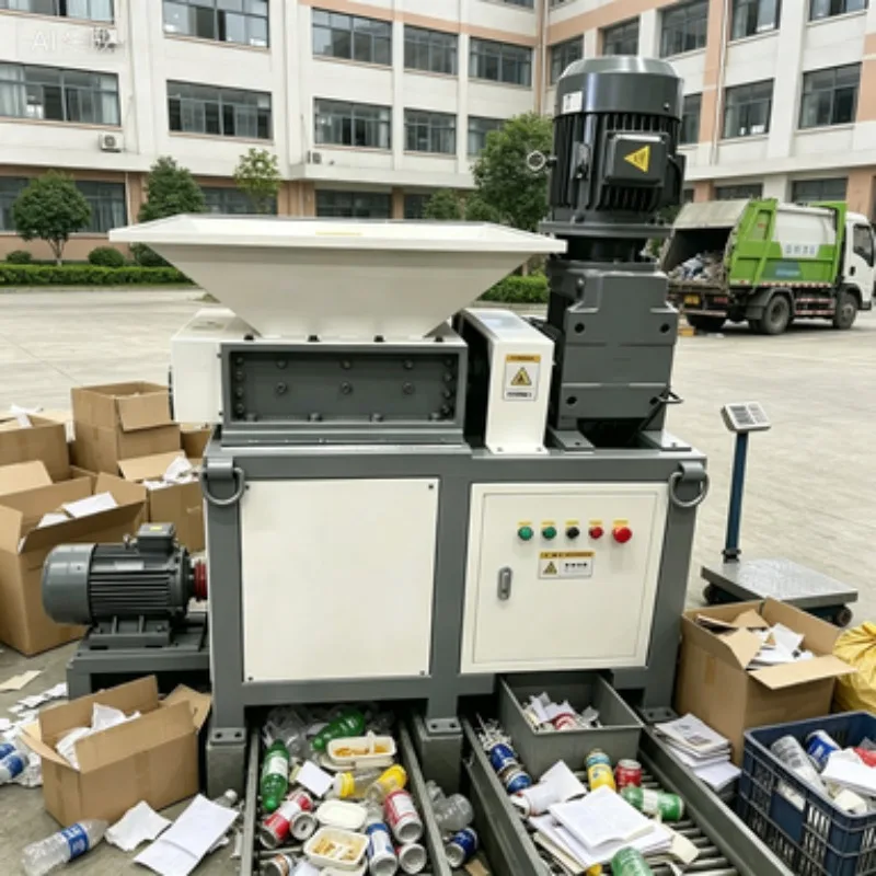 Wanrooe Medical Waste Shredder with Sterilizer Plastic and Metal Shredder Machine 220V Gear Core Components