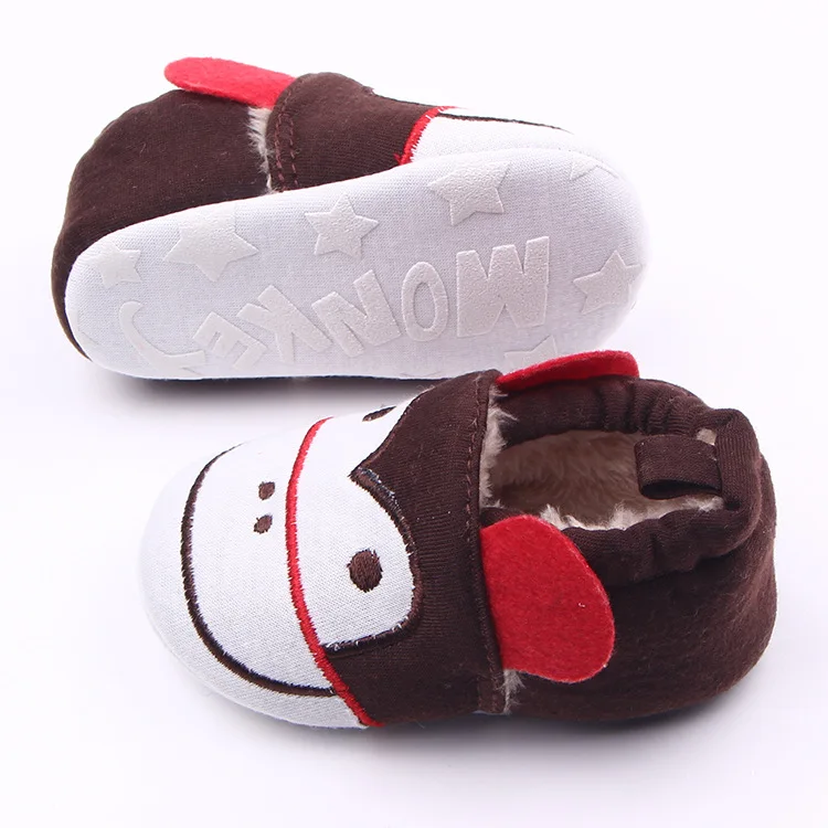 Foreign trade wholesale new models in autumn and winter little monkey velvet  baby shoes 0-1 years old 1743