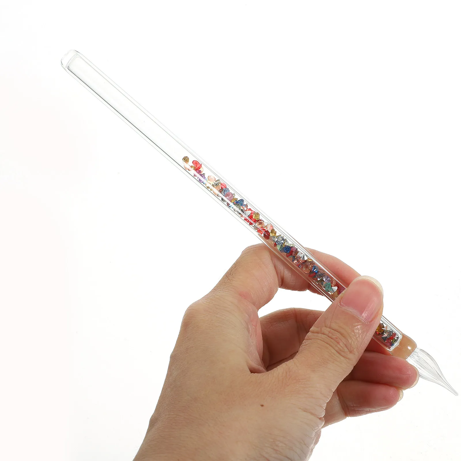 

Набор из 4 изысканных стеклянных перьевых ручек с гладким хрустальным наконечником для цветных чернил, письма, рисования, портативный, элегантный, для подписи и тренировки письма