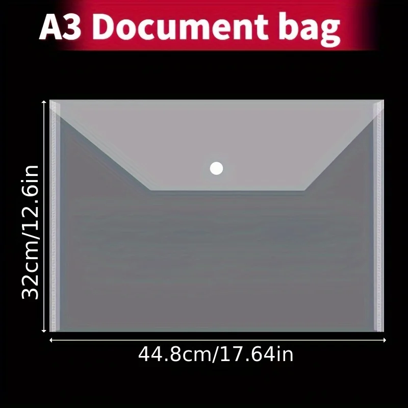 Утолщенная прозрачная сумка на пуговицах, художественная сумка, 8K, сумка для хранения рисунков, сумка для файлов формата А3, сумка для эскизов, бумажная сумка для альбома, водонепроницаемая сумка для файлов